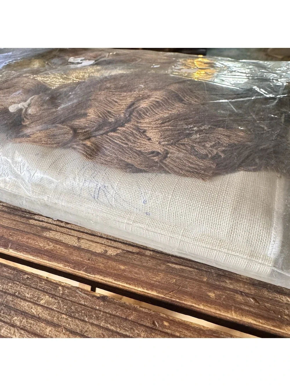 Vintage NOS Country Cloth Embroidery Tablecloth Kit Wheat Harvest 60x90 #1351